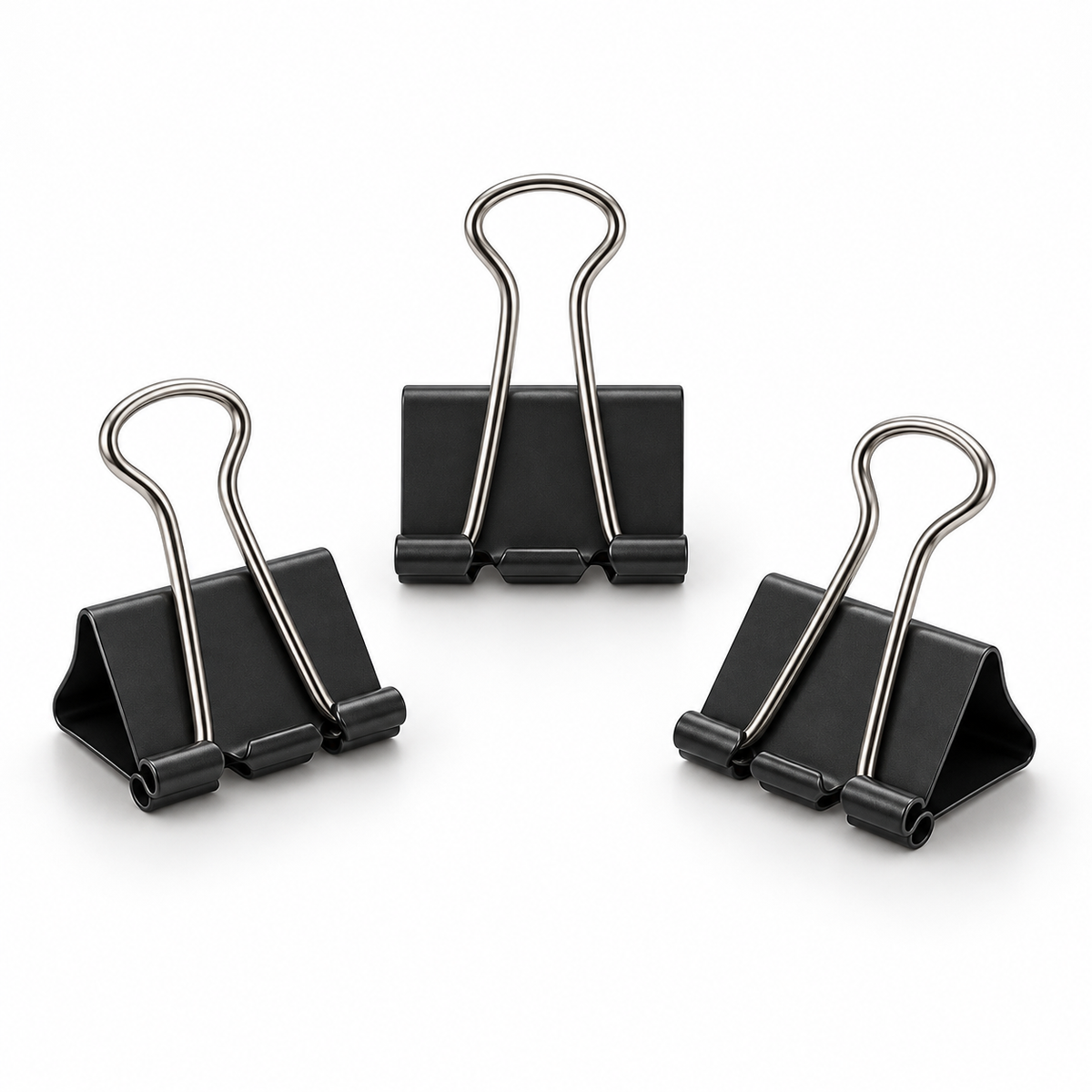 Black Binder Clips with Storage Container – 24 Pack