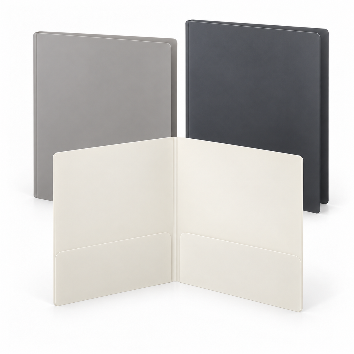 3-Piece Two-Pocket Plastic Folder Set