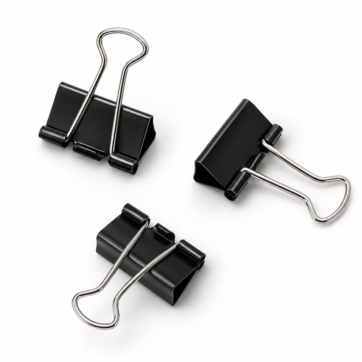 Black Binder Clips with Storage Container – 24 Pack